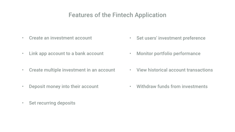 Features of a fintech app