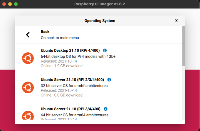 Select version of Ubuntu
